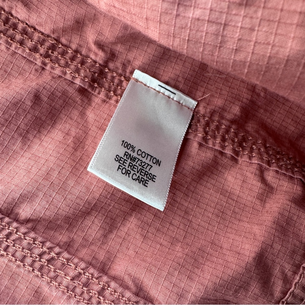 Croft & Barrow Pink Utility Jacket Full Zip Size Medium Safari Style 100%Cotton - Picture 7 of 11